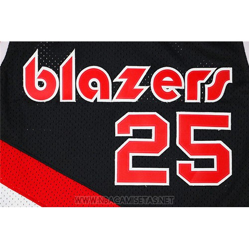 Camiseta Portland Trail Blazers Jerome Kersey NO 25 Retro Negro